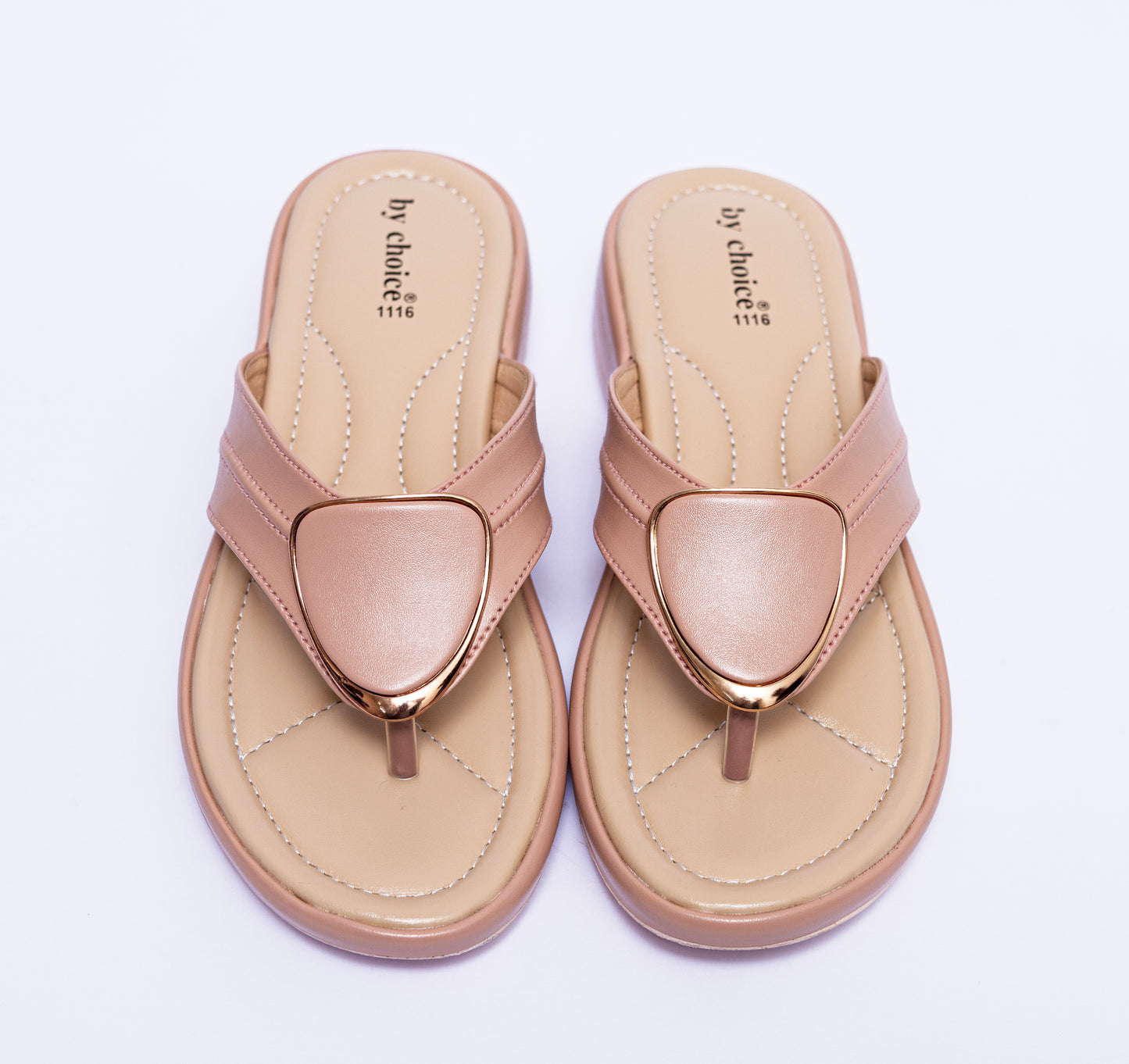 Light Pink V-Buckle Cushy Women's Slipper