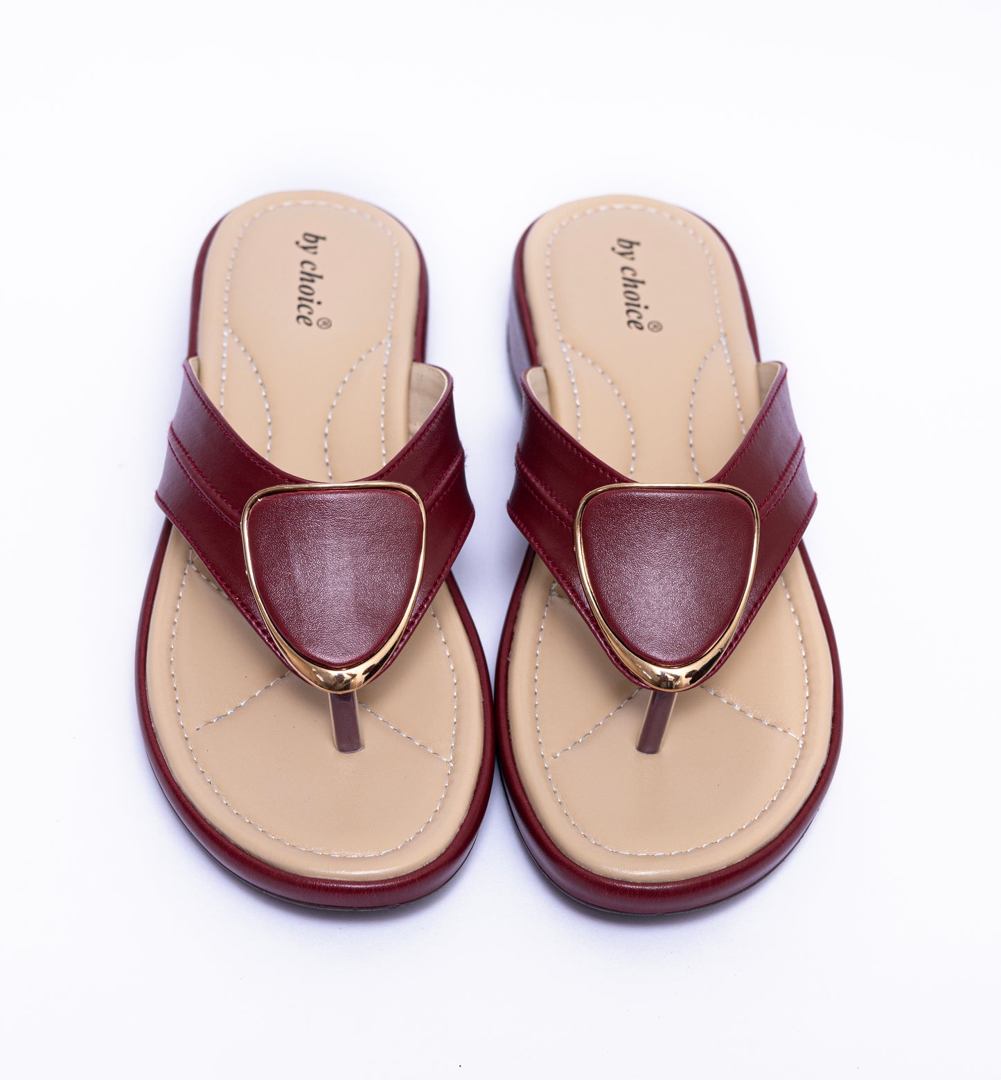 Maroon V-Buckle Cushy Women's Slipper