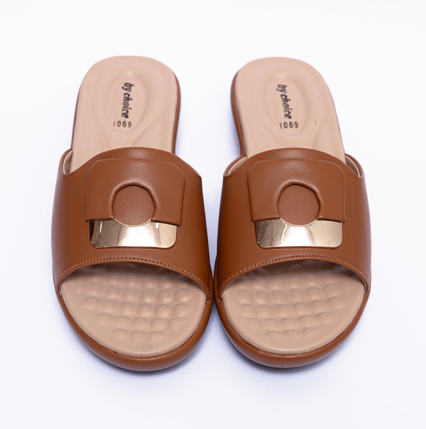 Mustard Square Buckle Women's Slippers