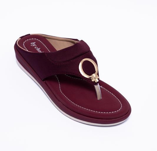 Attractive and Fancy Maroon Women Slipper