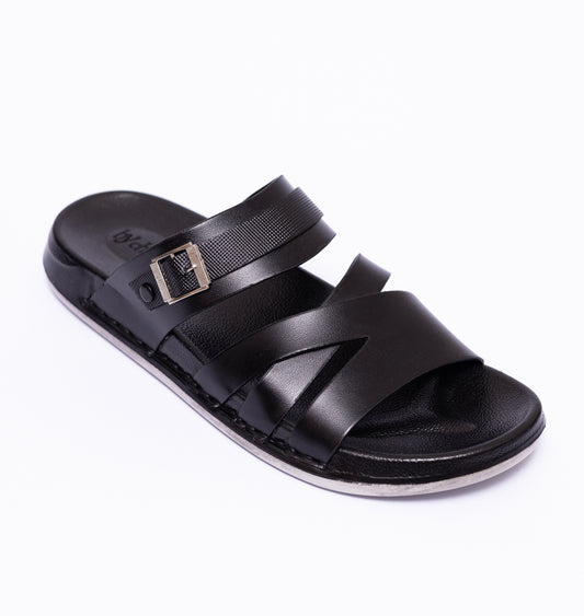 Black Medicated Cross Strap Slipper