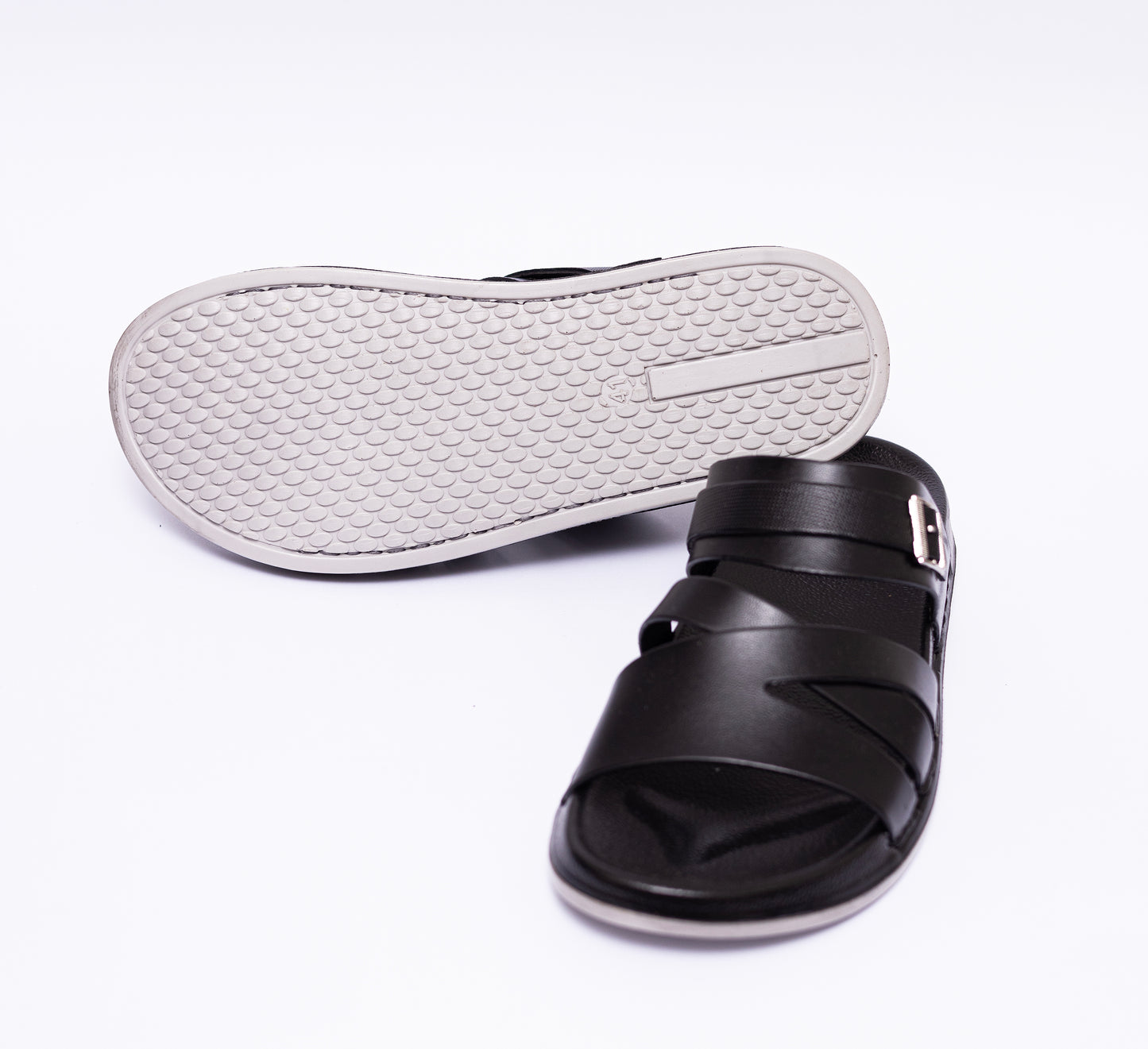 Medicated Black Cross Strap Slipper