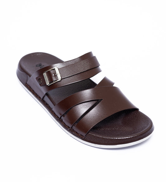Brown Medicated Cross Strap Slipper