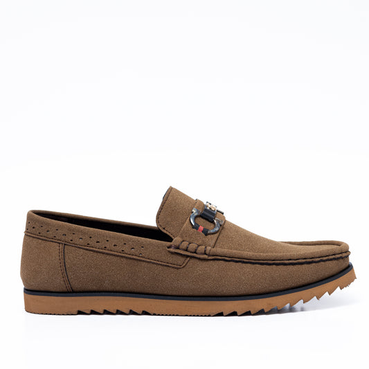 Tan Suede Sophisticated High Sole Loafer