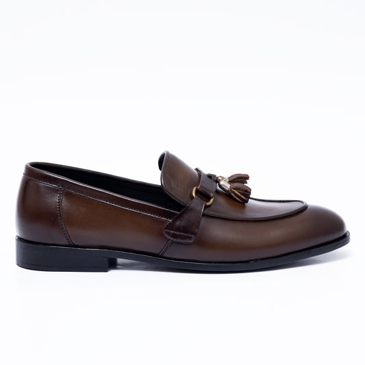 Brown Leather Tassel Formal Shoes