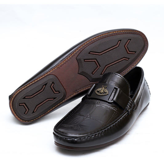 Black Crocodile Patent Loafer