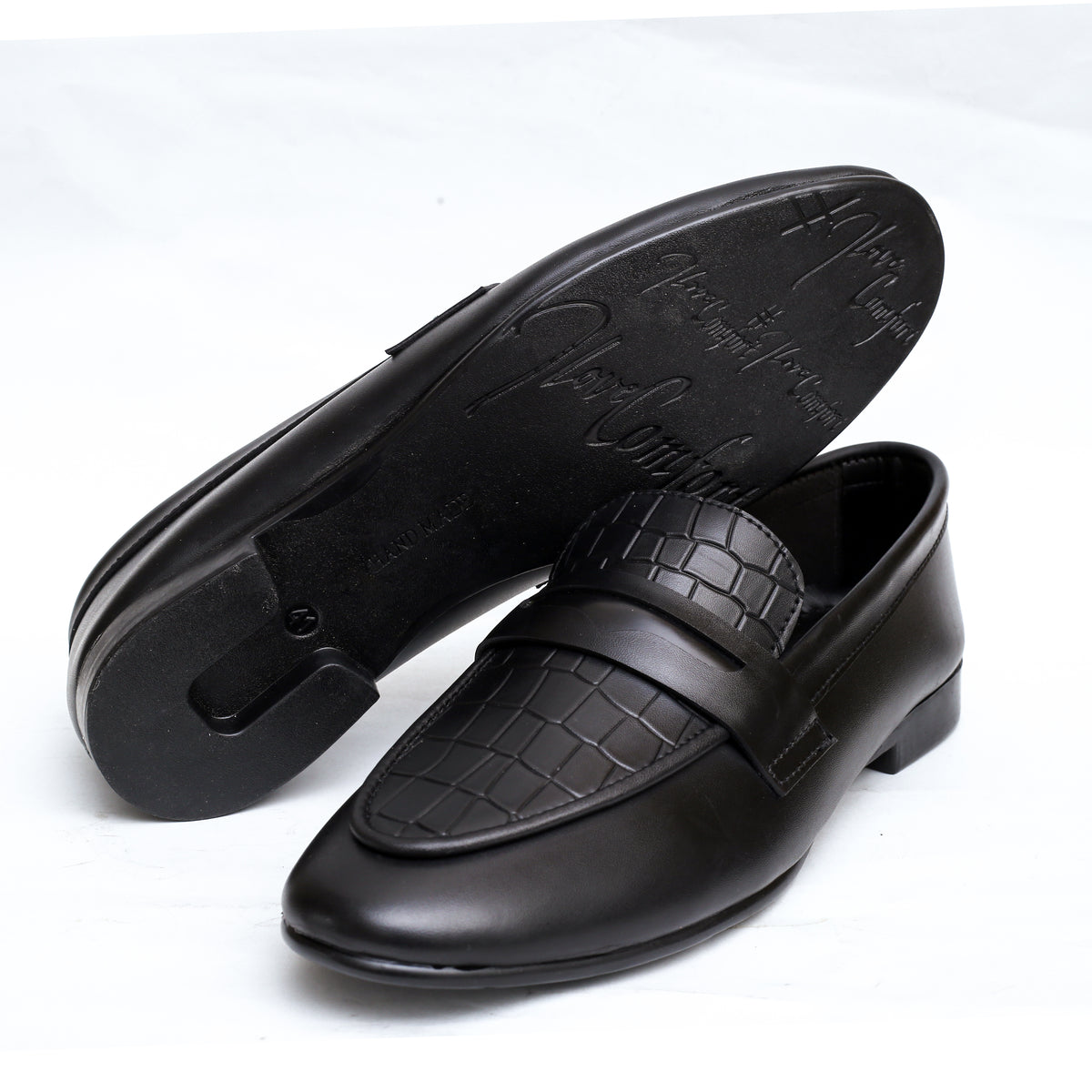 Black Croc Patent Formal Shoes