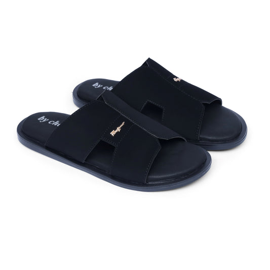 Men's Luxe Black Slippers