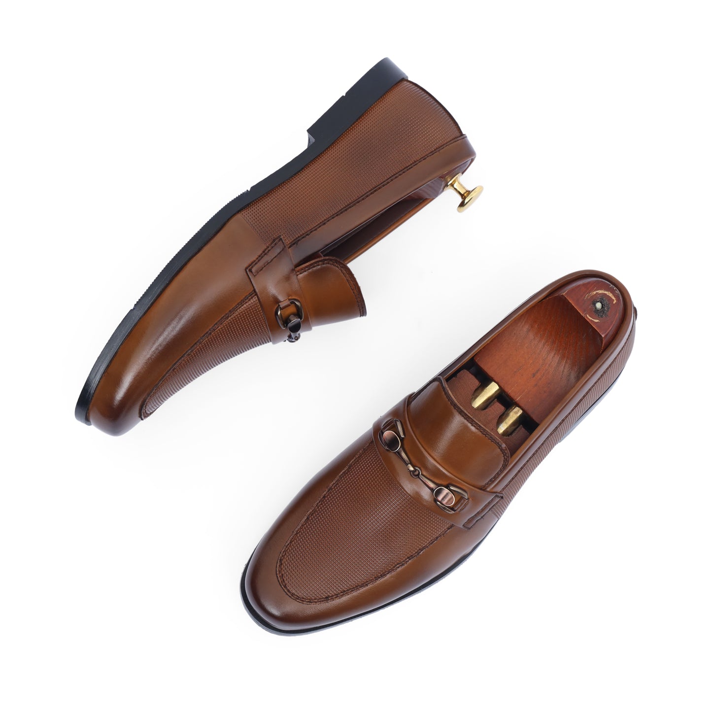 Brown Dotted Texture Metal Bit Formal