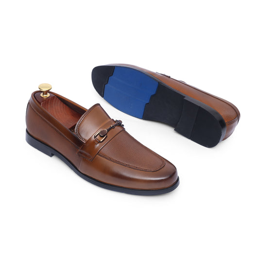 Brown Dotted Texture Formal Shoes