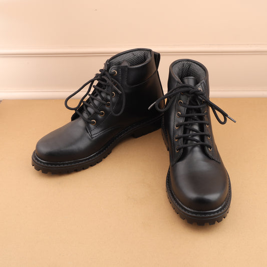 Black combat boots