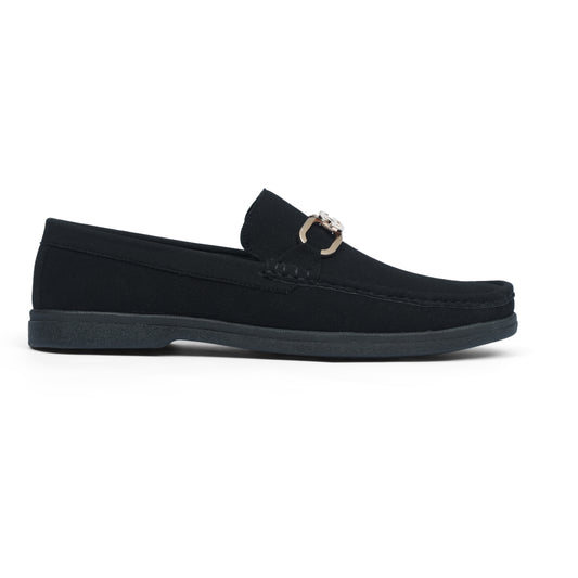 black suede Metal bit Loafer
