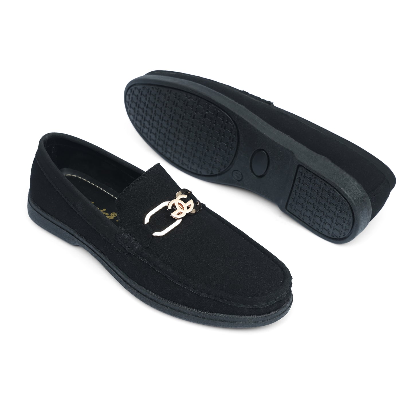 Black Suede Metal Bit Loafer