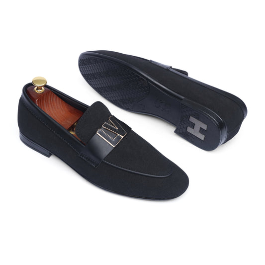 Black Suede LV Formal Shoes