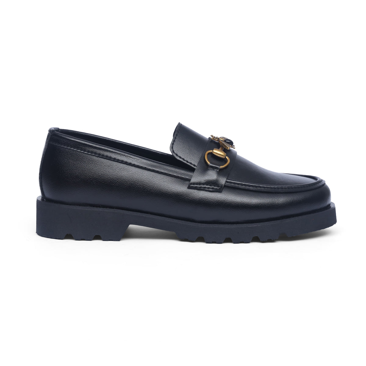 Black Bumble-Bee High Sole Loafers