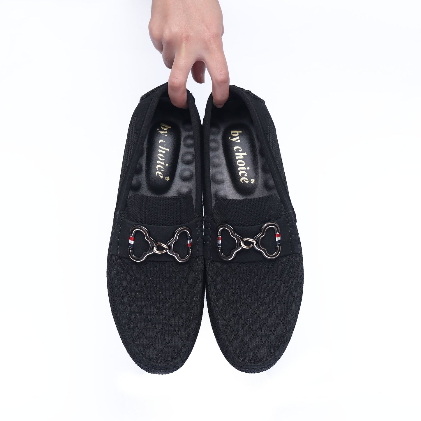 Black Knit Metal Bit Loafer