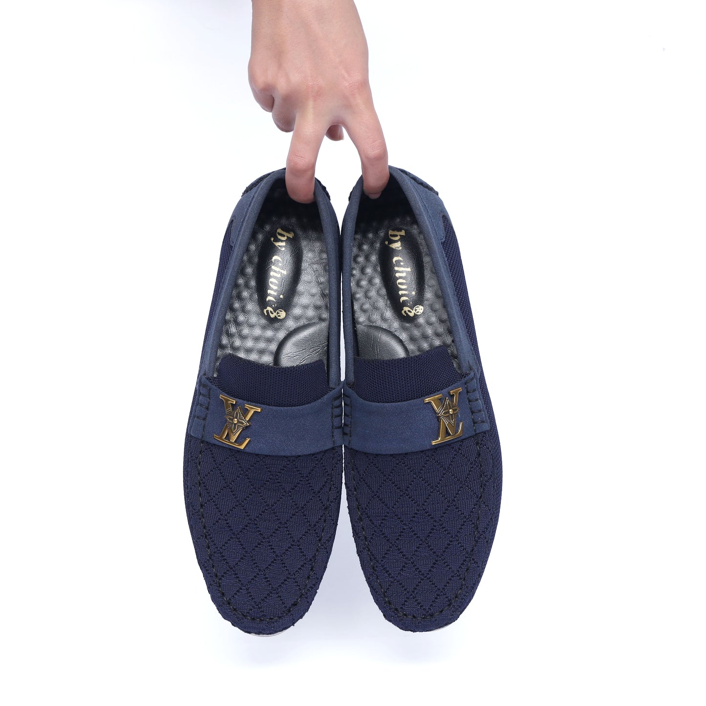 Blue Knit LV Strap Loafer