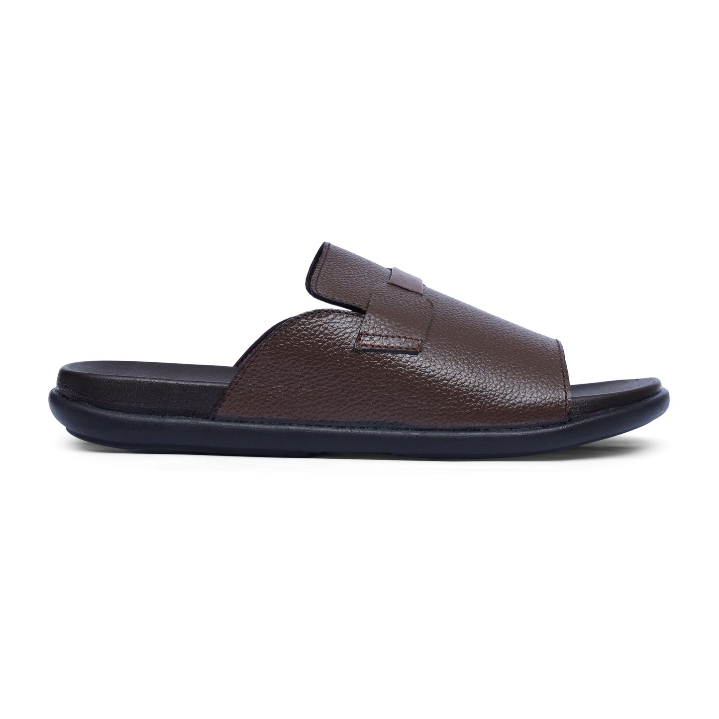Men's Brown Leather Medicated Overlay Slippers