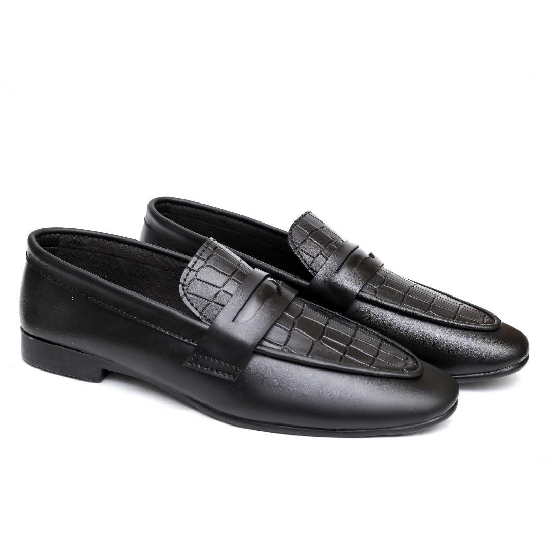 Black Croc Patent Formal Shoes