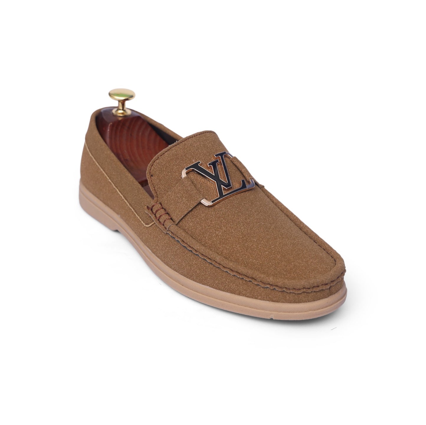 Tan Suede LV Chunky Loafer