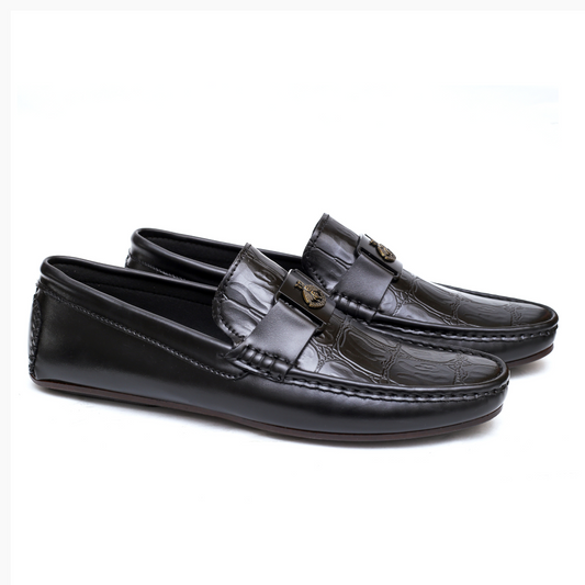 Black Crocodile Patent Loafer
