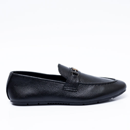 Black Sleek Leather Loafer