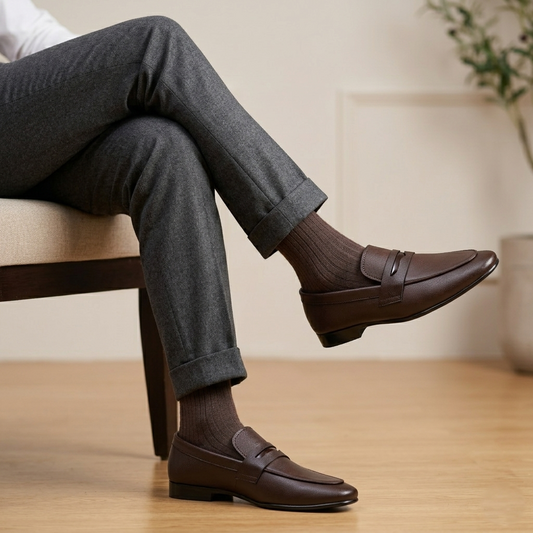 Brown Patent Strap Formal Shoes