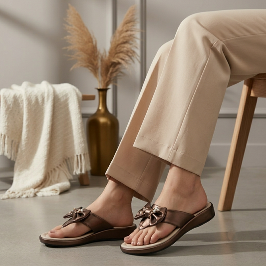 Women's Brown Crystal Butterfly Slippers