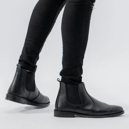 Black complete Leather Chelsea Boots