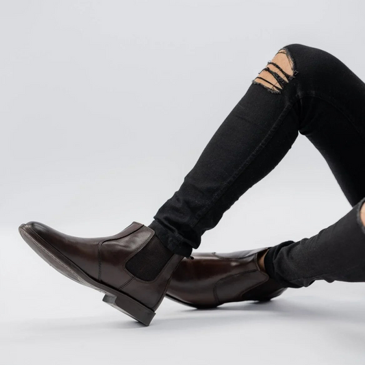 Brown Cow Leather Chelsea Boots