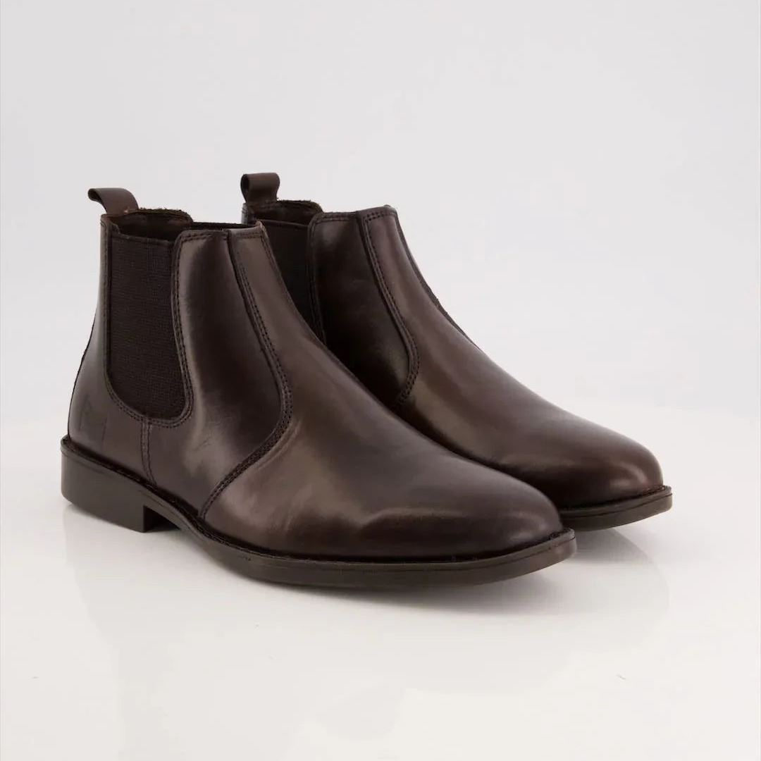 Brown Cow Leather Chelsea Boots