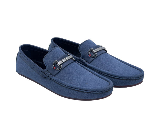 Blue Suede Horsebit Loafer