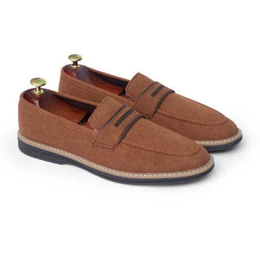 Mustard Suede Penny Strap Loafer