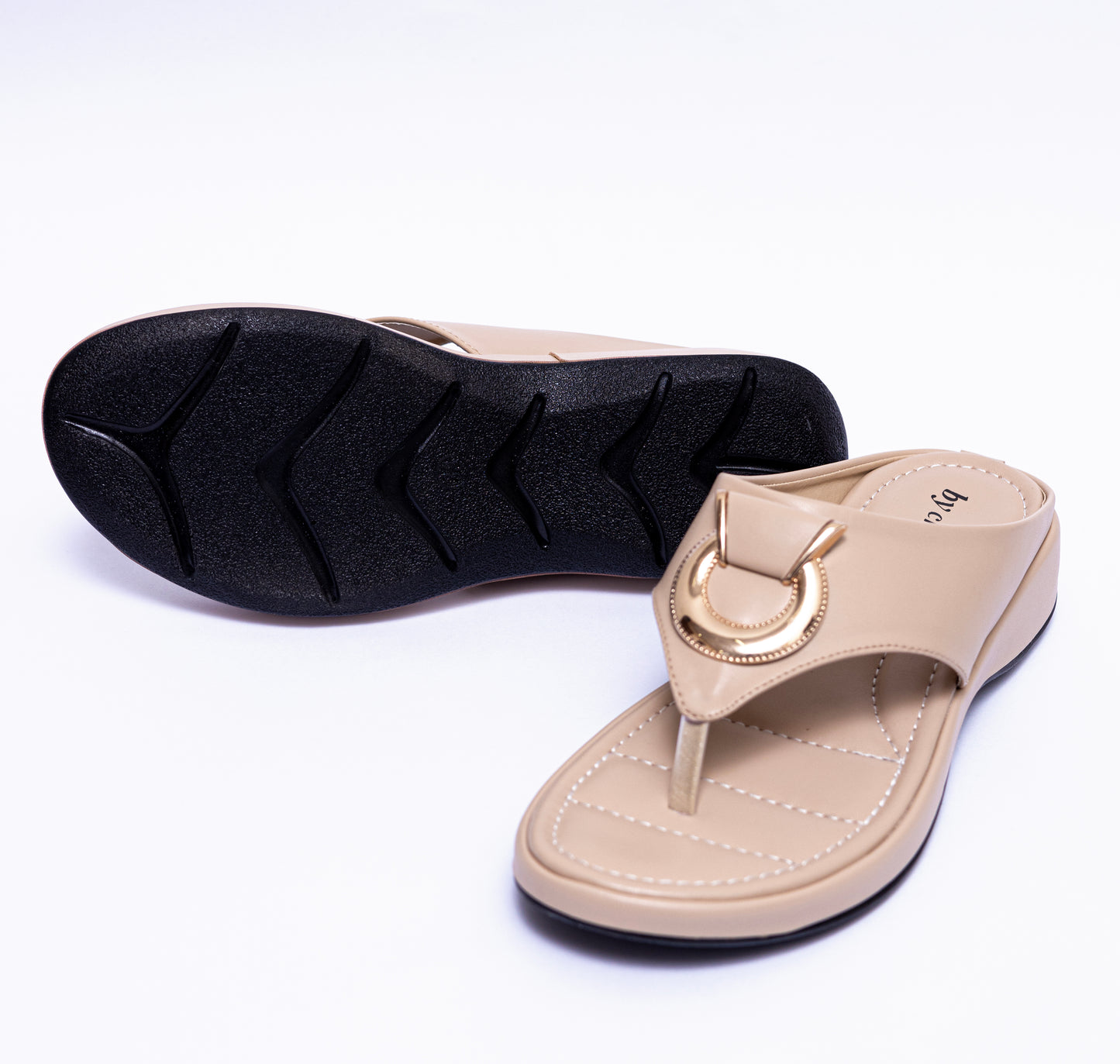 Light Pink Round Buckle Comfort Women's Slipper