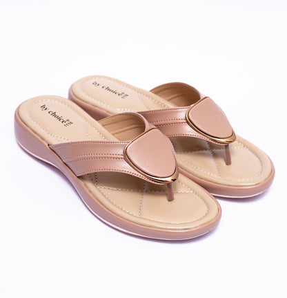 Light Pink V-Buckle Cushy Women's Slipper