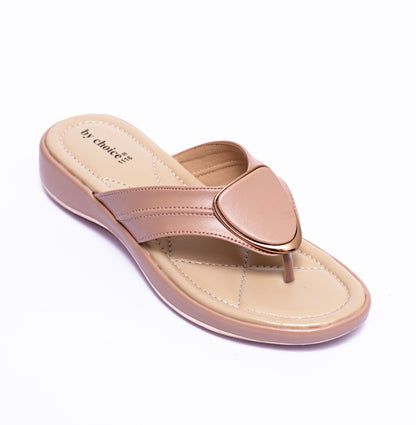 Light Pink V-Buckle Cushy Women's Slipper