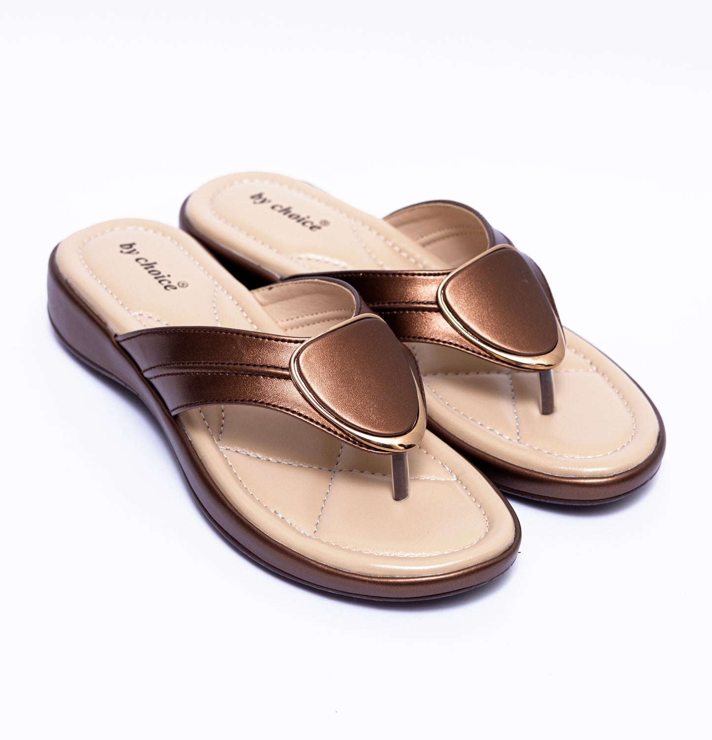 Brown V-Buckle Cushy Women's Slipper