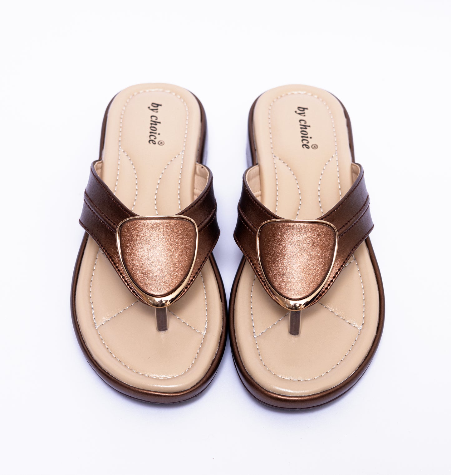 Brown V-Buckle Cushy Women's Slipper