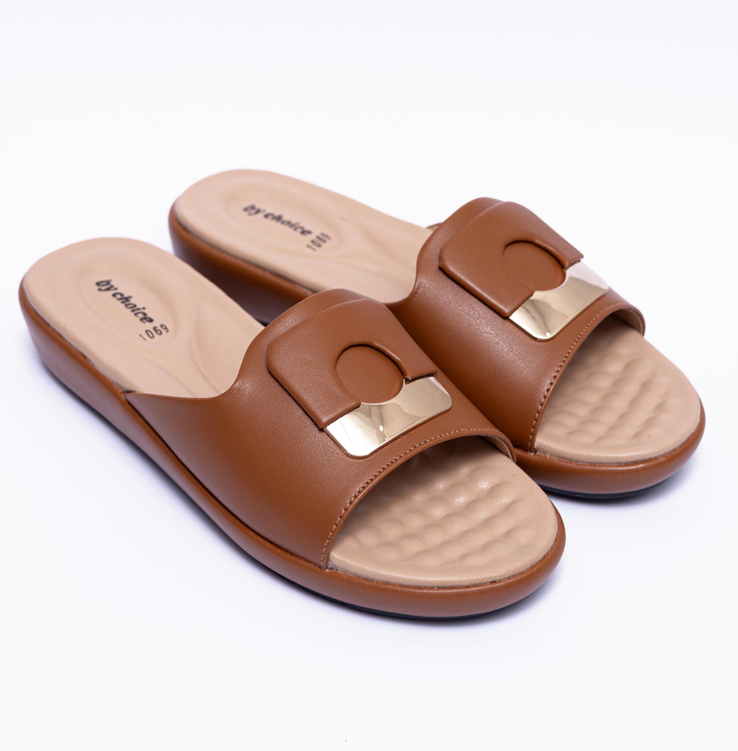 Mustard Square Buckle Women's Slippers