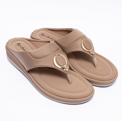Attractive and Fancy Beige Women's Slipper