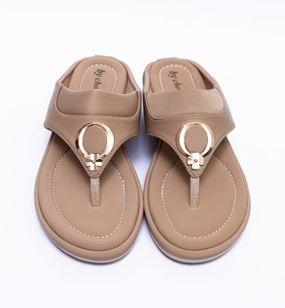 Attractive and Fancy Beige Women's Slipper