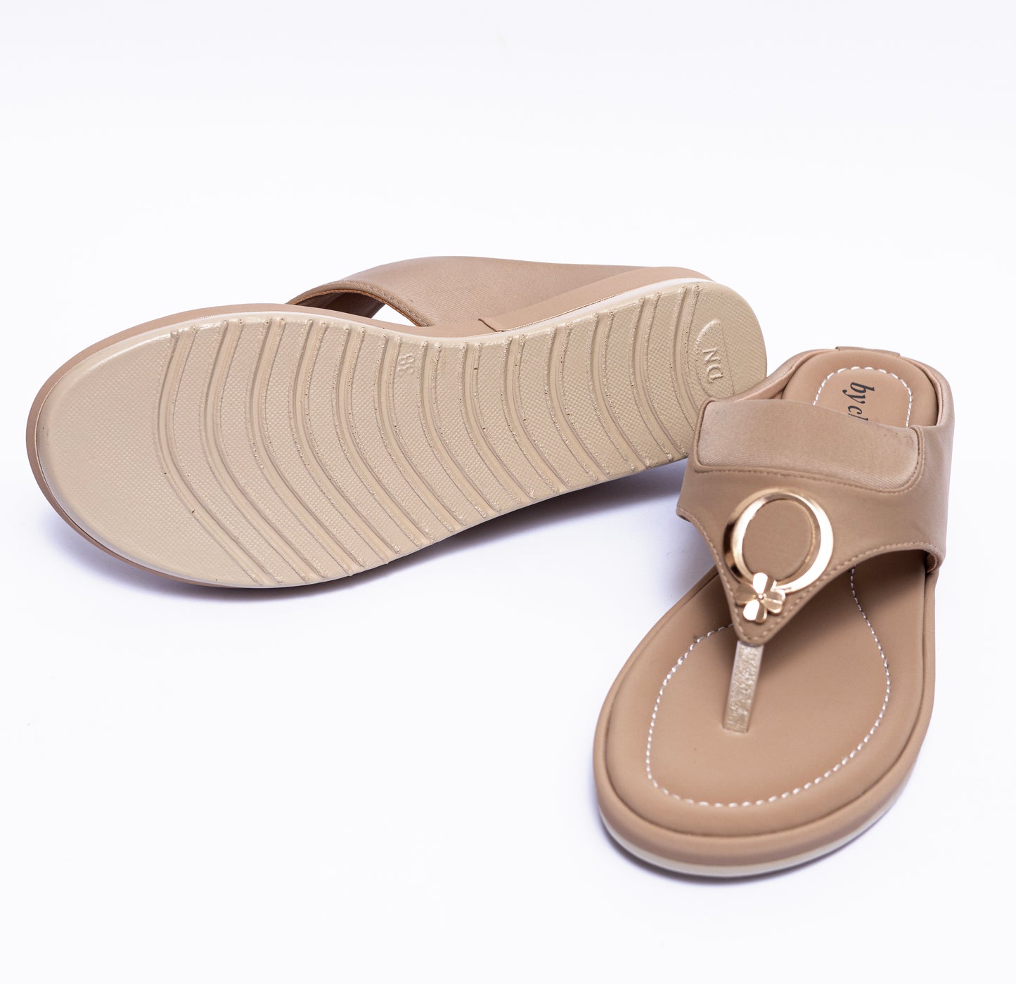 Attractive and Fancy Beige Women's Slipper
