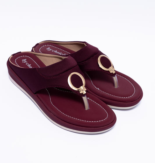 Attractive and Fancy Maroon Women Slipper