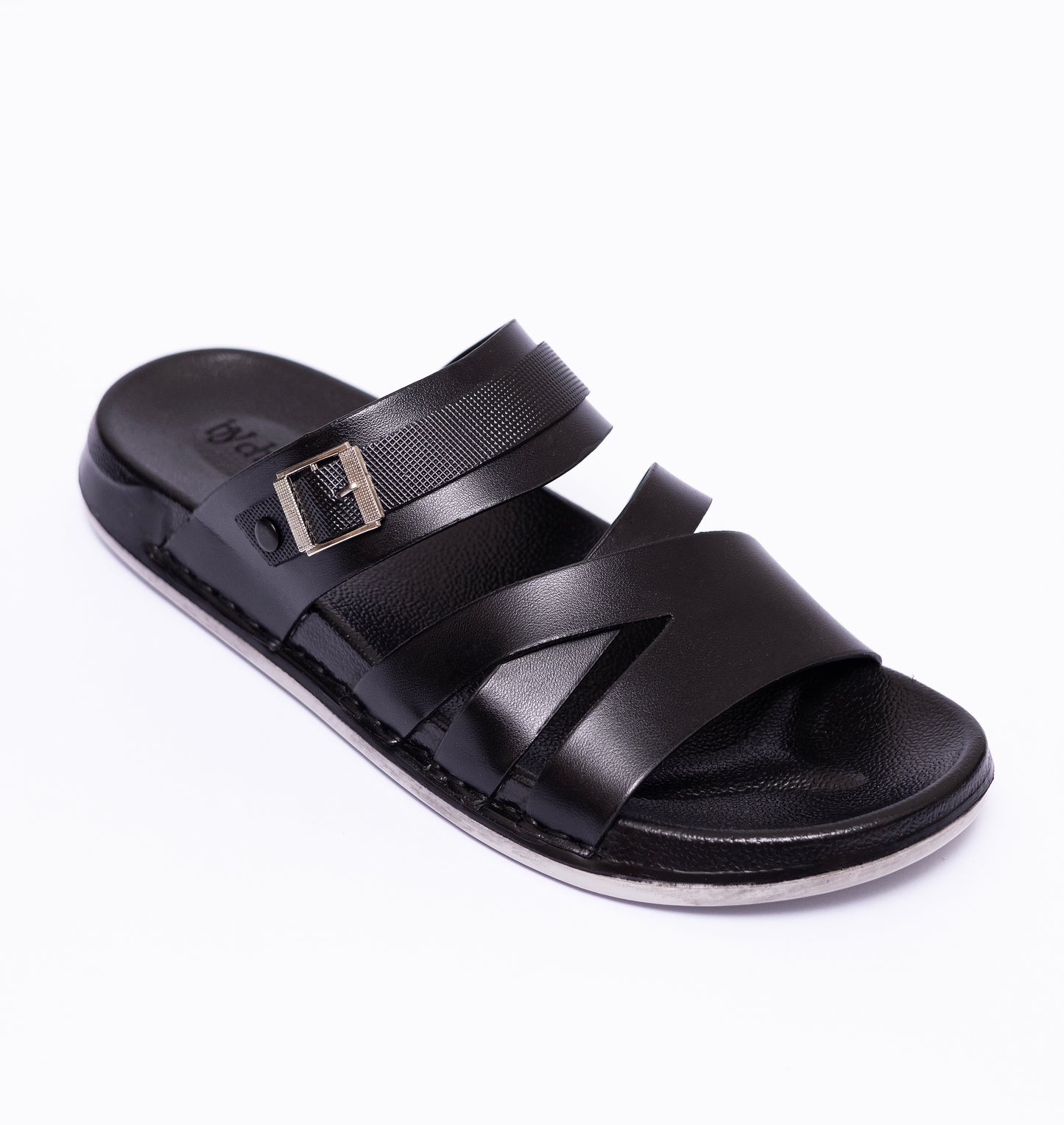 Medicated Black Cross Strap Slipper