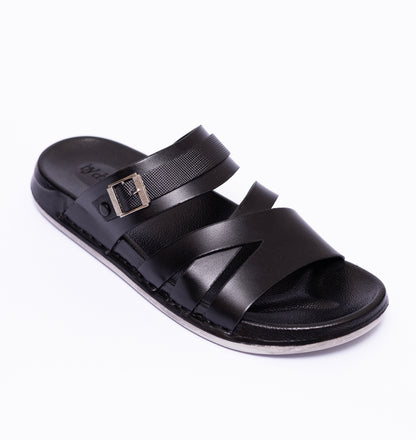 Medicated Black Cross Strap Slipper