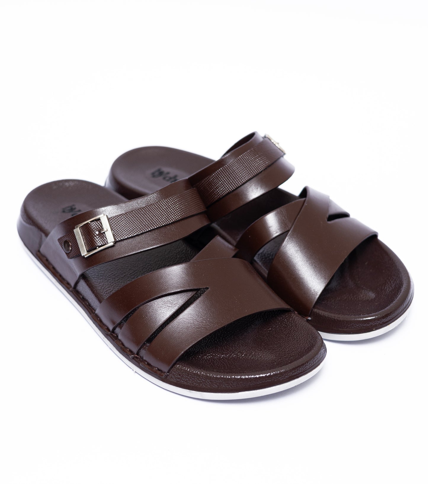 Medicated Brown Cross-Stripe Slipper