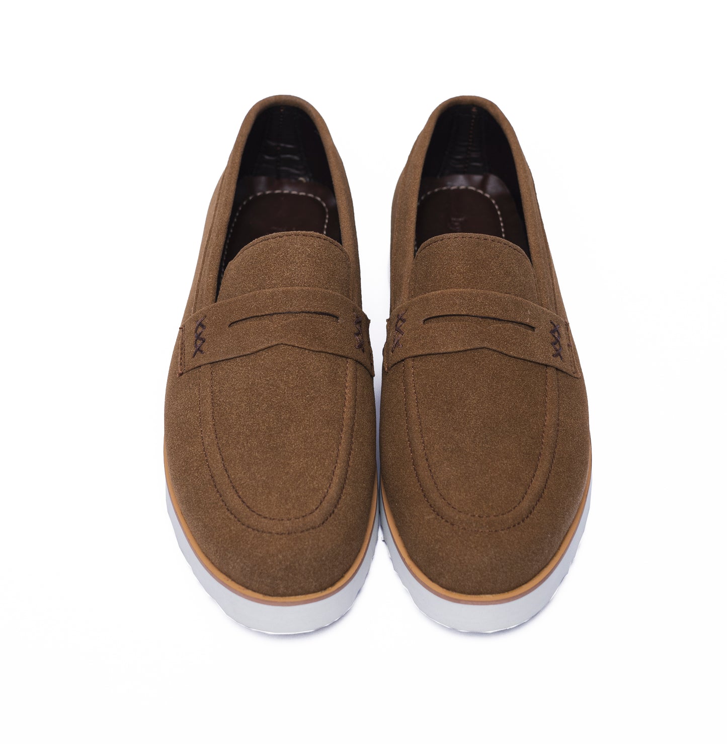Brown Suede Penny Strap