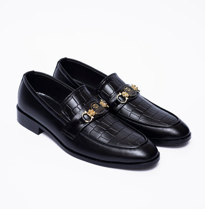 Black Crocodile Formal Shoes