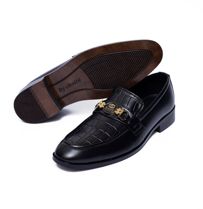 Black Crocodile Formal Shoes