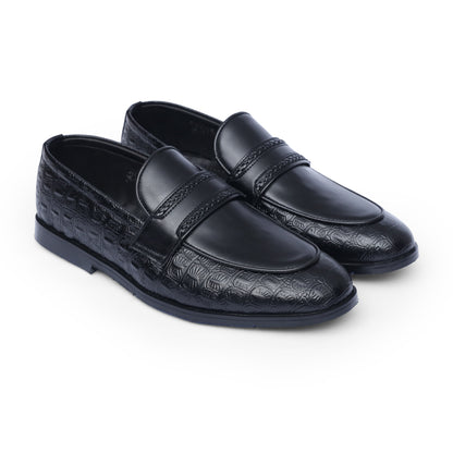 Black croc penny strap formal